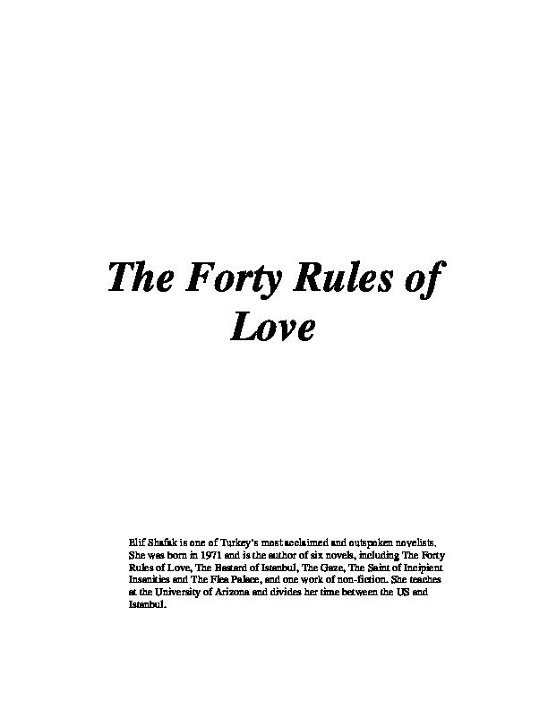 thesis on forty rules of love