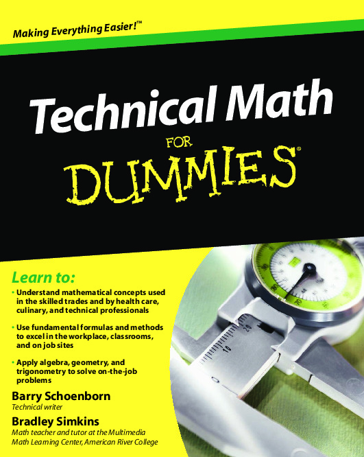 Technical math for dummies by barry schoenborn pdf download
