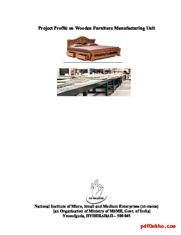 Wooden furniture manufacturing unit project report